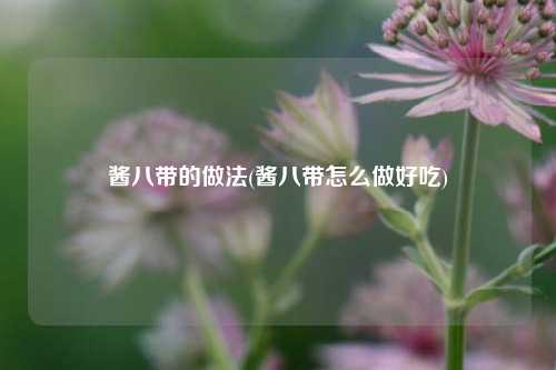 酱八带的做法(酱八带怎么做好吃)
